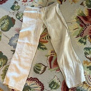 Allen Allen small linen beachy pant, pockets, drawstring, never worn 100% linen